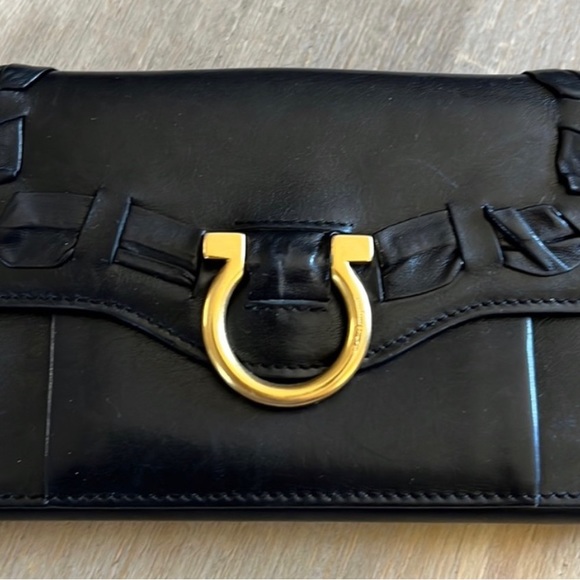 Salvatore Ferragamo Handbags - Beautiful Salvatore Ferragamo black leather short wallet